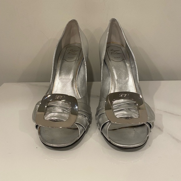 Roger Vivier Silver Buckle Heels - Picture 2 of 15